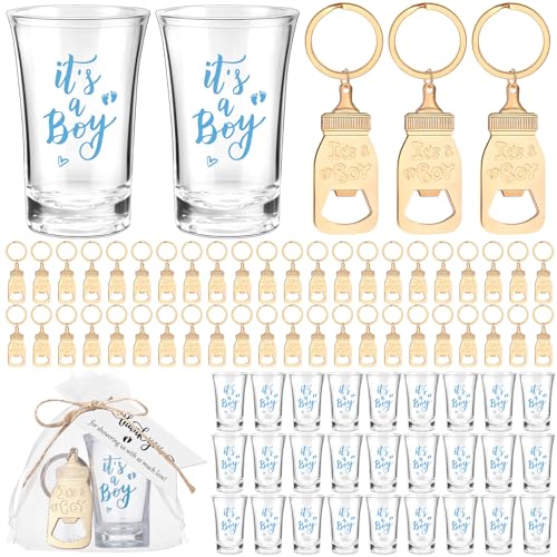 Vesici 50er-Set Babyparty-Geschenke für Mädchen und Jungen, Acryl-Schnapsgläser, goldfarben, Flaschenöffner, Schlüsselanhänger, Dankeschön-Tags und Taschen für Babyparty, Party, Geschlechtsoffenbarung Vesici 50er-Set Babyparty-Geschenke für Mädchen und Jungen, Acryl-Schnapsgläser, goldfarben, Flaschenöffner, Schlüsselanhänger, Dankeschön-Tags und Taschen für Babyparty, Party, Geschlechtsoffenbarung von Vesici