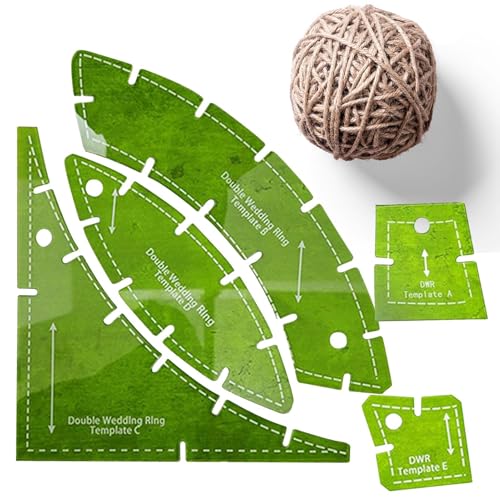 Quiltlehre Werkzeuge – Doppel-Hochzeitsring-Steppvorlagen, multifunktionale Acryl-Nähschablonen, Quilt-Lineal, Schnittmuster-Werkzeuge, 5 x Hochzeitsring-Set zum Basteln Quiltlehre Werkzeuge – Doppel-Hochzeitsring-Steppvorlagen, multifunktionale Acryl-Nähschablonen, Quilt-Lineal, Schnittmuster-Werkzeuge, 5 x Hochzeitsring-Set zum Basteln von Vesidoloy