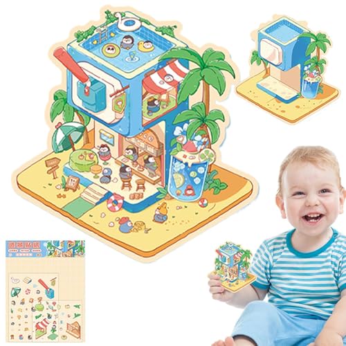 Vesidoloy Hausaufkleber, kreative Miniatur, Cartoon-Hausaufkleber, 3D-Effekt, Landschaftsgestaltung, Cartoon-Scrapbooking-Dekorationswerkzeug für Kinder Vesidoloy Hausaufkleber, kreative Miniatur, Cartoon-Hausaufkleber, 3D-Effekt, Landschaftsgestaltung, Cartoon-Scrapbooking-Dekorationswerkzeug für Kinder von Vesidoloy