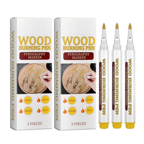Vesidoloy Holz-Marker, 6 Stück, Holzzeichnungsstift, Holzbrennpaste-Set, für Walnuss, Lindenholz und Birke Vesidoloy Holz-Marker, 6 Stück, Holzzeichnungsstift, Holzbrennpaste-Set, für Walnuss, Lindenholz und Birke von Vesidoloy