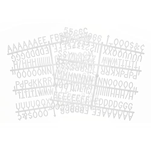 3/4 Zoll Buchstaben für Filzbrieftafeln, 294 Stück inkl. Buchstaben, Zahlen & Symbole für wechselbare Kunststoff-Nachrichtentafeln (weiß) von Veskaoty