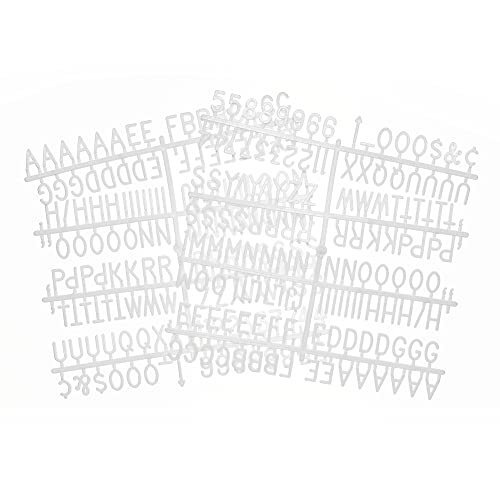 3/4 Zoll Buchstaben für Filzbrieftafeln, 294 Stück inkl. Buchstaben, Zahlen & Symbole für wechselbare Kunststoff-Nachrichtentafeln (weiß) von Veskaoty