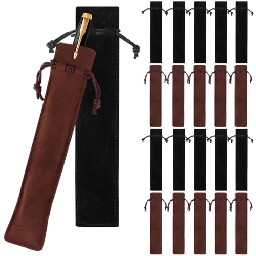 100 Stück Samt-Stifthüllen mit Kordelzug, 3,6 x 17,5 cm, einzelner Stifthalter, vielseitig, weiche Schutztaschen für Büro und Schule 100 Stück Samt-Stifthüllen mit Kordelzug, 3,6 x 17,5 cm, einzelner Stifthalter, vielseitig, weiche Schutztaschen für Büro und Schule von Vestamore