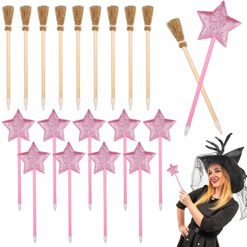 Einzigartige Glitzerstifte für Partys, 20 Stück Prinzessin und Hexe, 10 Bleistifte in Besenform, inklusive 10 Stern-Kugelschreiber, lustiges, magisches Partyzubehör Einzigartige Glitzerstifte für Partys, 20 Stück Prinzessin und Hexe, 10 Bleistifte in Besenform, inklusive 10 Stern-Kugelschreiber, lustiges, magisches Partyzubehör von Vestamore