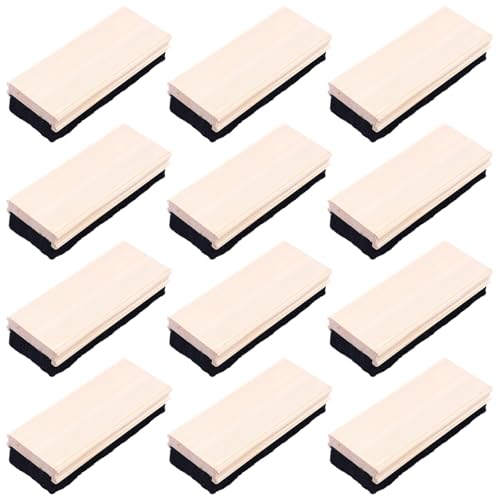 Holzbau, Kreidetafel-Radiergummi, ideal für Büros und Klassenzimmer, 12 Stück, effektive Reinigung, rechteckige Form, schwarzer Filzboden, Whiteboard Holzbau, Kreidetafel-Radiergummi, ideal für Büros und Klassenzimmer, 12 Stück, effektive Reinigung, rechteckige Form, schwarzer Filzboden, Whiteboard von Vestamore