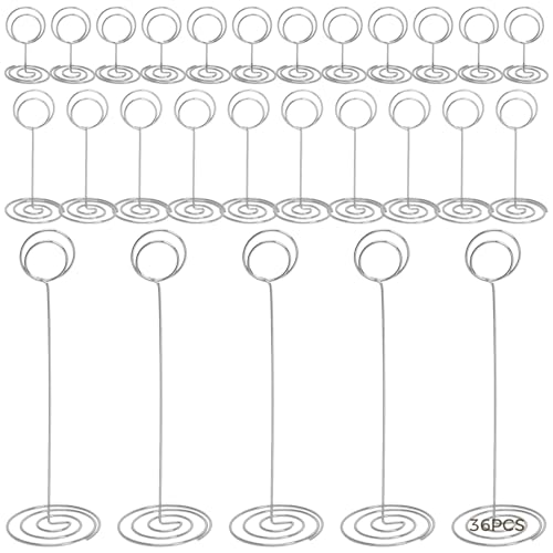 Tischnummernhalter aus Metalldraht, höhenverstellbar, für Hochzeiten, Partys, Geburtstage, Bild-Displays, Memo-Clip-Ständer mit Sockel, 36 Stück Tischnummernhalter aus Metalldraht, höhenverstellbar, für Hochzeiten, Partys, Geburtstage, Bild-Displays, Memo-Clip-Ständer mit Sockel, 36 Stück von Vestamore