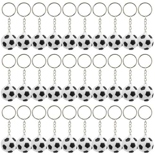 Vestamore 30 Fußball-Schlüsselanhänger, weiche Gummi-Mini-Bälle mit Metallringen, Sport-Schlüsselanhänger für Partys, Geschenke und Spaß Vestamore 30 Fußball-Schlüsselanhänger, weiche Gummi-Mini-Bälle mit Metallringen, Sport-Schlüsselanhänger für Partys, Geschenke und Spaß von Vestamore