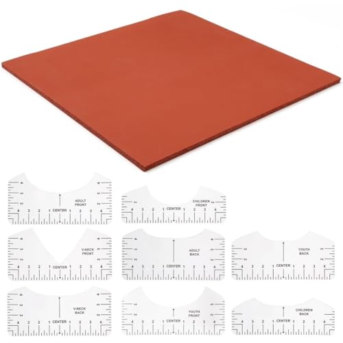 Vestamore 38,1 x 38,1 cm Silikon-Wärmepressmatte mit 8 T-Shirt-Linealen, 0,8 cm dickes Wärmeübertragungspad, ideal für Wärmepressmaschinen und Flachpressen, Vestamore 38,1 x 38,1 cm Silikon-Wärmepressmatte mit 8 T-Shirt-Linealen, 0,8 cm dickes Wärmeübertragungspad, ideal für Wärmepressmaschinen und Flachpressen, von Vestamore
