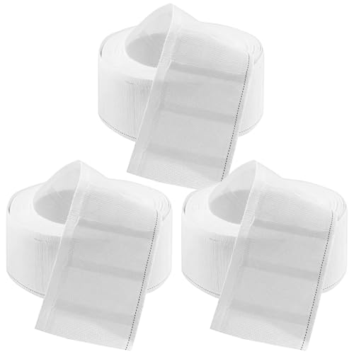 Vestamore 3er-Pack weiße Faltenbänder für Vorhänge, 50 m/Rolle, strapazierfähiges Polyester-Baumwoll-Nähband, maschinenwaschbar von Vestamore