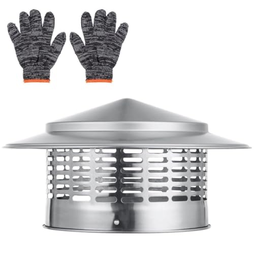 Vestamore 6.3 Kegel Top Schornsteinkappe Edelstahl Dach Regenschutz mit Schirm Wetterbeständige Kaminabgaskappe Handschuhe inklusive Vestamore 6.3 Kegel Top Schornsteinkappe Edelstahl Dach Regenschutz mit Schirm Wetterbeständige Kaminabgaskappe Handschuhe inklusive von Vestamore
