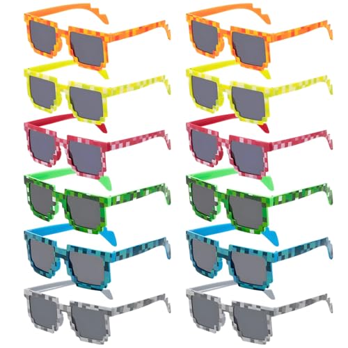 Vollrahmen-Sonnenbrillen-Set, 8-Bit-Sonnenbrille, 12-Pixel-Brille in sechs leuchtenden Farben, geeignet für Veranstaltungen, Streetwear und den Außenbereich von Teenagern und Erwachsenen Vollrahmen-Sonnenbrillen-Set, 8-Bit-Sonnenbrille, 12-Pixel-Brille in sechs leuchtenden Farben, geeignet für Veranstaltungen, Streetwear und den Außenbereich von Teenagern und Erwachsenen von Vestamore