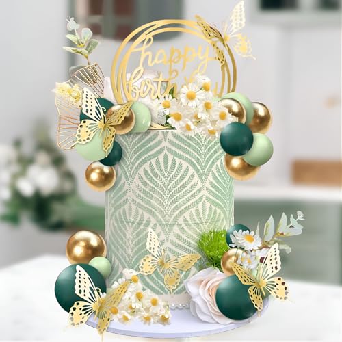 47 Stück Grün Tortendeko Kugeln Schmetterling Tortendeko Geburtstag Schaum Ball Deko Torte Gänseblümchen Kuchen Deko Happy Birthday Cake Topper für Geburtstag Hochzeit Valentinstag Babyparty 47 Stück Grün Tortendeko Kugeln Schmetterling Tortendeko Geburtstag Schaum Ball Deko Torte Gänseblümchen Kuchen Deko Happy Birthday Cake Topper für Geburtstag Hochzeit Valentinstag Babyparty von Veszoen