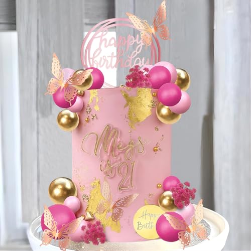 47 Stück Rosa Tortendeko Kugeln Schmetterling Tortendeko Geburtstag Schaum Ball Deko Torte Blumenthema Kuchen Deko Cake Topper für Geburtstag Hochzeit Valentinstag Babyparty 47 Stück Rosa Tortendeko Kugeln Schmetterling Tortendeko Geburtstag Schaum Ball Deko Torte Blumenthema Kuchen Deko Cake Topper für Geburtstag Hochzeit Valentinstag Babyparty von Veszoen
