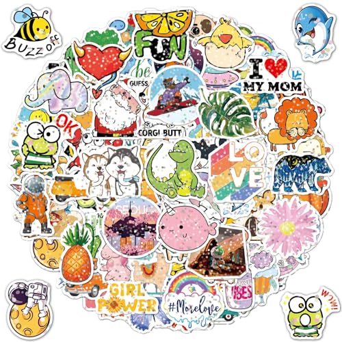 100 Stück Stickers Aesthetic Aufkleber Kinder Cute Stickers Aesthetic Sticker Wasserfeste Vinyl Aufkleber für Laptop, Skateboards, Wasserflaschen, Helme, Jungen und Mädchen von Veszoen