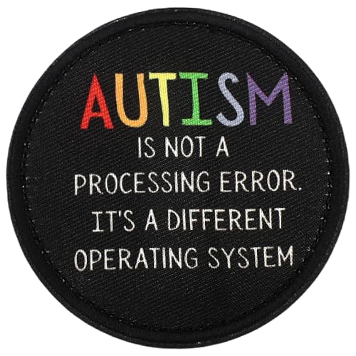Aufnäher, Motiv: Autismus ist kein Verarbeitungsfehler, es ist ein anderes Betriebssystem, bedruckt, 7,6 cm, rund, mit Klettverschluss für Hüte, Hemden, Jacken, Rucksäcke (Autismus) von Veworn