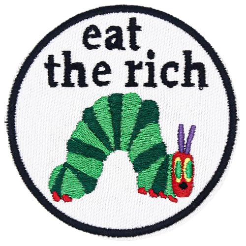 Eat The Rich bestickter Aufnäher zum Aufbügeln / Aufnähen, lustige Aufkleber für Hüte, Hemden, Jacken, Rucksäcke, Westen, Jeans (eat the Rich) von Veworn