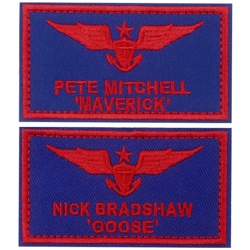 Goose & Maverick lustiger bestickter Bügel-/Aufnäher, 9,7 x 5,6 cm, bestickt, zum Aufbügeln, für Hemden, Rucksäcke, Hüte, Jacken, (Goose & Maverick Hook & Loop, blau) von Veworn