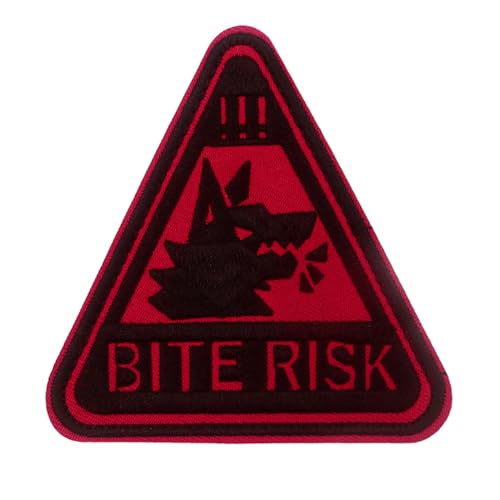 Hunde-Bissrisiko, bestickt, mit Klettverschluss, lustiger Aufnäher für Hundegeschirr, Westen, Taschen, Rucksäcke, Kleidung, Jacken, Hüte, DIY-Zubehör, Freunde, Mutter, Vater, Geschenke (Beißrisiko) von Veworn