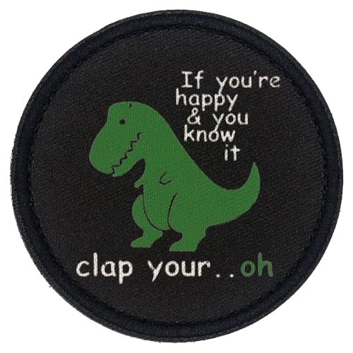 "If You're Happy & You Know It Clap Your Printed Patch 7,6 cm Hook & Loop Funny Sticker Applique for Hats Shirts Jackets Backpacks Westen Jeans (If You're Happy) von Veworn