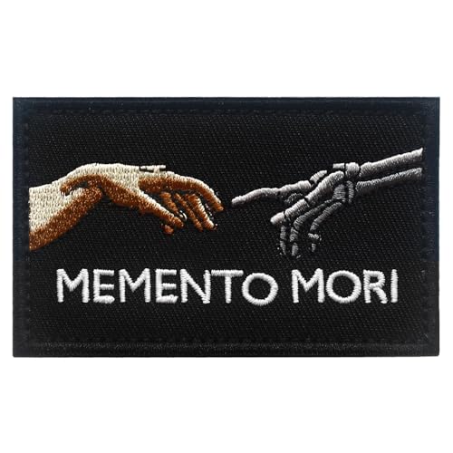 Memento Mori Stickerei-Aufnäher, Klettverschluss, lustige Aufkleber, Applikation für Hüte, Hemden, Jacken, Rucksäcke, Westen, Jeans (Memento Mori) von Veworn