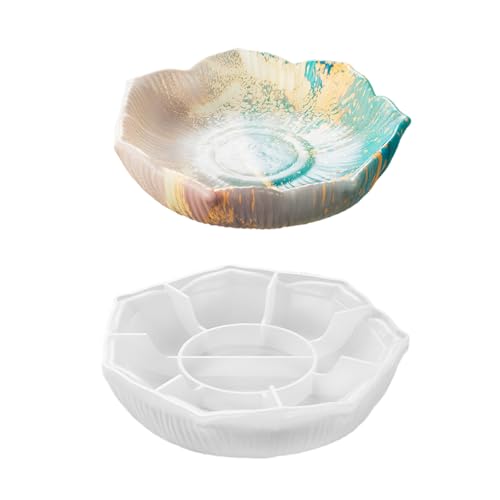 Flexible Silikonform Für Handwerk Blumenförmige Tablett Epoxidharz Schmuckschale Schimmel Dekorative Lagerplatte Form Silikonform Für Schmuck Lagerung von Vexebnular
