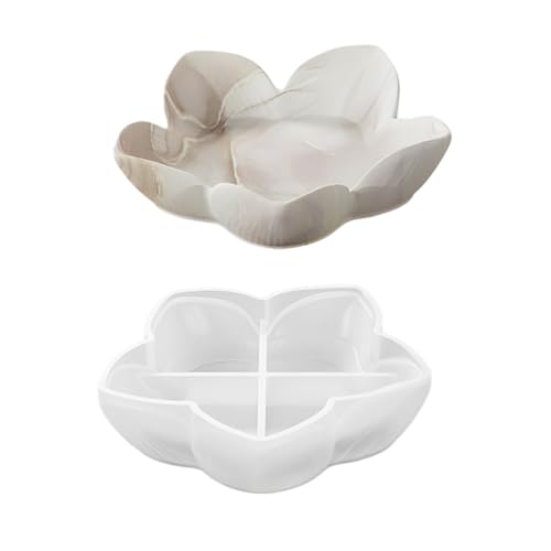 Flexible Silikonform Für Handwerk Blumenförmige Tablett Epoxidharz Schmuckschale Schimmel Dekorative Lagerplatte Form Silikonform Für Schmuck Lagerung von Vexebnular