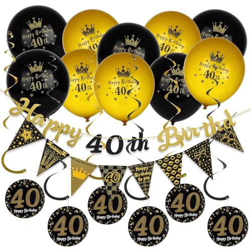 40 Geburtstag Deko Set Schwarz Gelb 40 Geburtstag Banner 40 Geburtstag Luftballons Partyzubehör für Männer Frauen Ideal für 40 Feiern 40 Geburtstag Deko Set Schwarz Gelb 40 Geburtstag Banner 40 Geburtstag Luftballons Partyzubehör für Männer Frauen Ideal für 40 Feiern von Vexilon
