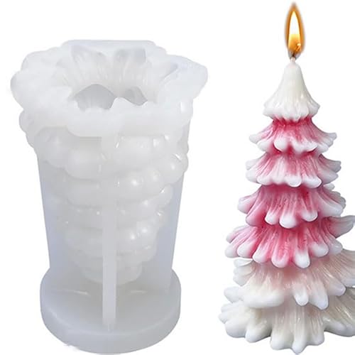 3D-Silikonform mit feinen Nadeln für Weihnachtsbaum, Kerzenform, Premium-Silikonform für Epoxidharz, Wachs, Gips und Seife, vielseitig verwendbar, für selbstgemachte Kerzen und Dekorationen von Vexorion