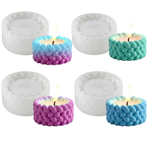 4 Stück Silikonform Kerzenhalter,Wiederverwendbare Silikonformen Gießformen, Silikonform Teelichthalter, Gipsformen Zum Gießen, Kerzenhalter Set für Beton/Gips/Epoxidharz 4 Stück Silikonform Kerzenhalter,Wiederverwendbare Silikonformen Gießformen, Silikonform Teelichthalter, Gipsformen Zum Gießen, Kerzenhalter Set für Beton/Gips/Epoxidharz von Vexran