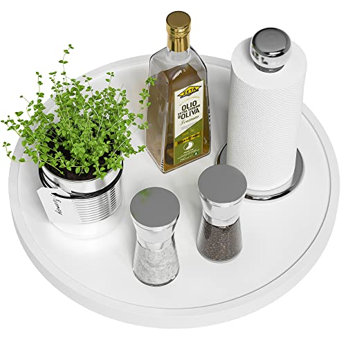 Lazy Susan, rutschfester Bambus-Drehteller für Küchentisch, Schränke und Schränke, 33,2 cm, Weiß Lazy Susan, rutschfester Bambus-Drehteller für Küchentisch, Schränke und Schränke, 33,2 cm, Weiß von VeyFey