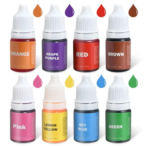 Vezerd 8 Farben Flüssige, Ungiftig 5ml Lipgloss Pigment Seifenfarbe, Lebensmittelfarbe epoxidharz farben set für DIY, Ton, Seife, Kerzen, Badebomben, Lippenbalsam Selber Machen Vezerd 8 Farben Flüssige, Ungiftig 5ml Lipgloss Pigment Seifenfarbe, Lebensmittelfarbe epoxidharz farben set für DIY, Ton, Seife, Kerzen, Badebomben, Lippenbalsam Selber Machen von Vezerd