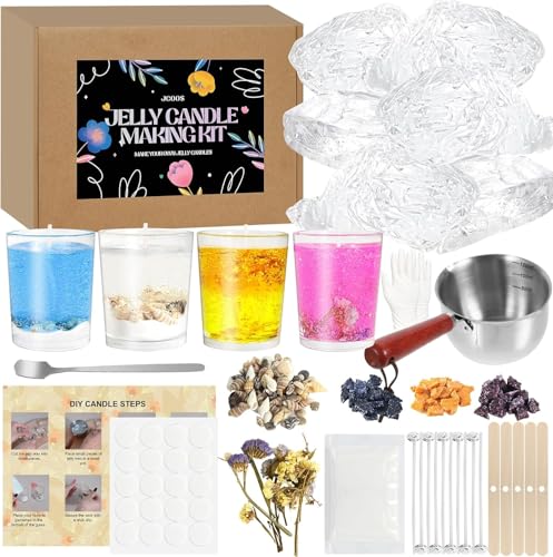 Vezerd Kerzen Selber Machen Set, Kreativ DIY Gelee Wachs Kerzenherstellung Kit, Candle Making Kit Basteln Erwachsene, Duftkerze Gießen Set mit Kerzenmodell, Als Geschenke für Erwachsene/Kinder von Vezerd