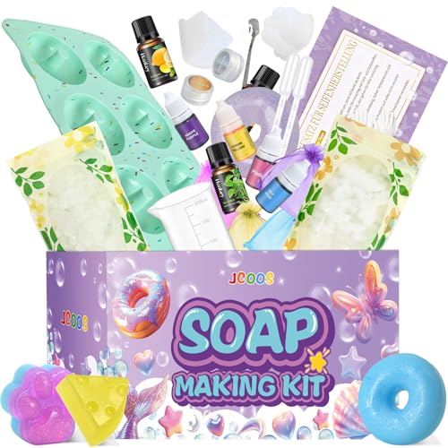 Vezerd Seife Selber Machen, Kreative Bastelset Erwachsene DIY Set Seifenherstellung mit Seifenform, Seifenbasis und Rohseife, Badebomben Seifen Selber Machen für Anfänger/Kinder, Als Geschenk von Vezerd