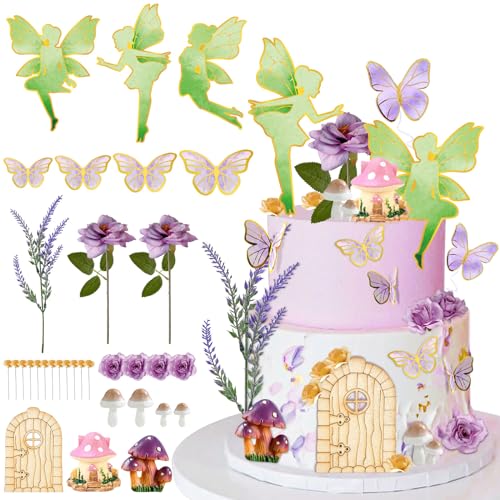 Vezerd Feen Tortendeko Geburtstag, 40 Stücke Fairy Pilz Haus Kuchen Deko Tortenaufleger für Karneval Party, Schmetterling Fee Themen Happy Birthday Torten Muffin deko Cupcake Topper für Mädchen Vezerd Feen Tortendeko Geburtstag, 40 Stücke Fairy Pilz Haus Kuchen Deko Tortenaufleger für Karneval Party, Schmetterling Fee Themen Happy Birthday Torten Muffin deko Cupcake Topper für Mädchen von Vezerd