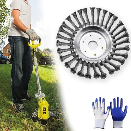 2025 New String Trimmer Replacement Head, 6 in Universal Steel Wire Trimmer Head, Metal Weed Eater Blade, Wire Weed Trimmers Handle for Moss Grass Rust Removal (1, Full Blade) von Vgpbphj