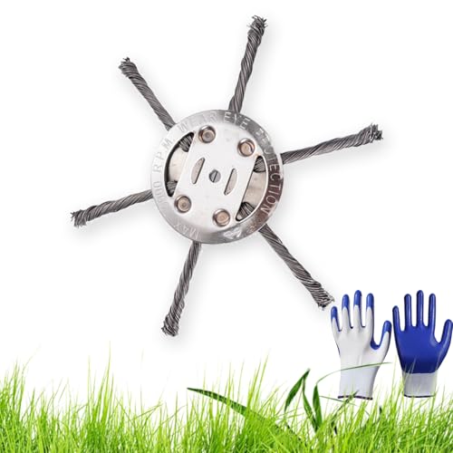 2025 New String Trimmer Replacement Head, 6 in Universal Steel Wire Trimmer Head, Metal Weed Eater Blade, Wire Weed Trimmers Handle for Moss Grass Rust Removal (1, Six Blades) von Vgpbphj