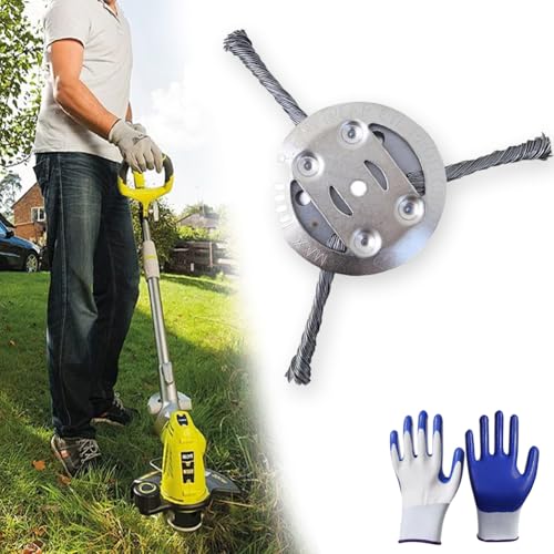 2025 New String Trimmer Replacement Head, 6 in Universal Steel Wire Trimmer Head, Metal Weed Eater Blade, Wire Weed Trimmers Handle for Moss Grass Rust Removal (1, Three Blades) von Vgpbphj