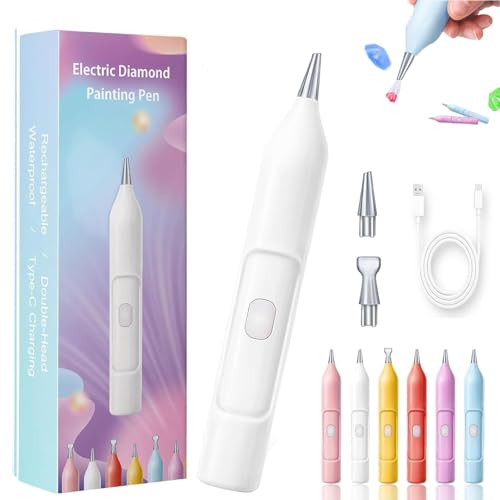 Ezypen - Electric Diamond Painting Pen with Vacuum Technology, Rechargeable Portable IPX5 Waterproof Painter Vacuum Automatic Diamond Art Pens Tools & Accessories (White) von Vgpbphj