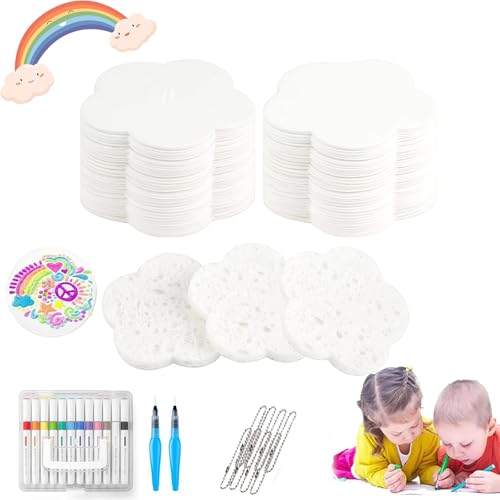 Vgpbphj Magic Puffy Paint, 3D Drawing Magic Canvas Sponge, Foam Texture Blank Painting Paper, DIY Bubble Popcorn Drawing Kit (Flower set) von Vgpbphj