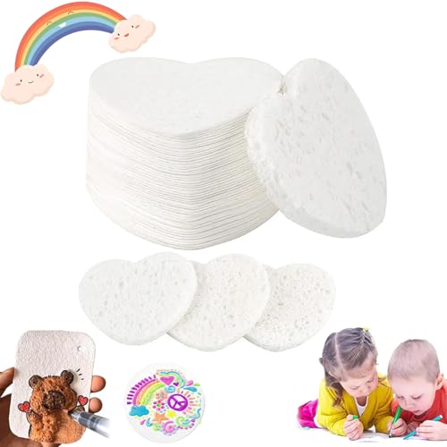 Vgpbphj Magic Puffy Paint, 3D Drawing Magic Canvas Sponge, Foam Texture Blank Painting Paper, DIY Bubble Popcorn Drawing Kit (Heart) von Vgpbphj