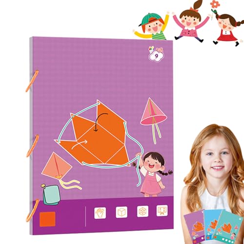 Vgpbphj Pull String 3D Geometry Learning Book, New Upgrades 3D Shapes Pull-Wire Handmade Book, Folding Educational Interactive Toys with 9, 12, or 15 Shapes for Kids (9 Shapes) von Vgpbphj