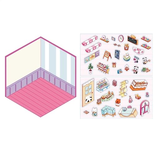Aufkleberszene, Miniatur-Szenenaufkleber, Miniatur-Aufkleber für kleine Geschäfte, hochauflösende Kabinenbühnenaufkleber für Möbel, Handyhüllen, Computer von Vgvgaj