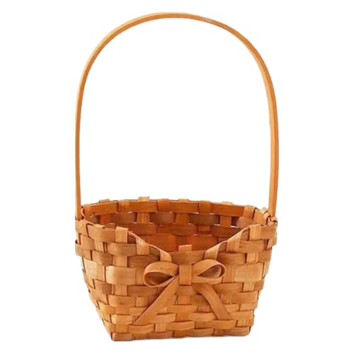 Blumenkorb mit Griff, gewebter Korb mit Griff, handgewebter Korb aus Weidengeflecht mit Griff – Holzschips, tragbar, rustikal, Aufbewahrungsbehälter für zu Hause Blumenkorb mit Griff, gewebter Korb mit Griff, handgewebter Korb aus Weidengeflecht mit Griff – Holzschips, tragbar, rustikal, Aufbewahrungsbehälter für zu Hause von Vgvgaj