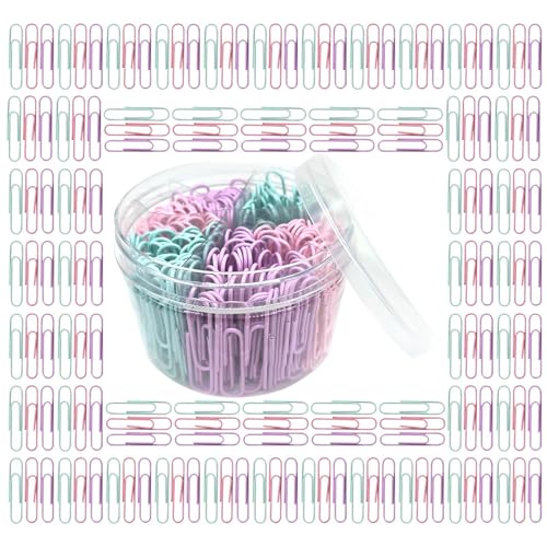 Bunte Papierstöße, niedliche Büroklammern – 50 mm bunte Papierclips, 300 x Bindemittelhalsketten, dekoratives Sortiment für die Organisation von Handwerksfrauen von Vgvgaj