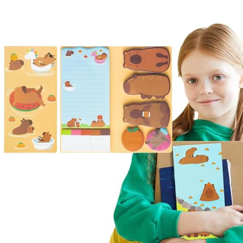 Capybara Haftnotizen Set, Cartoon Notizblöcke, Capybara Cartoon Haftnotizblöcke, Textstreifen für Schüler und Lehrer, wiederverwendbare Schreibwaren für Lehrbücher von Vgvgaj