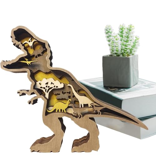 Dinosaurier-Tierhandwerk, Dinosaurier-Ausschnitte aus Holz, mehrschichtige Dinosaurier-Aussparungen, Dinosaurier-Ornamente, tragbares Tierhandwerk für Familie, Freunde und Kollegen Dinosaurier-Tierhandwerk, Dinosaurier-Ausschnitte aus Holz, mehrschichtige Dinosaurier-Aussparungen, Dinosaurier-Ornamente, tragbares Tierhandwerk für Familie, Freunde und Kollegen von Vgvgaj