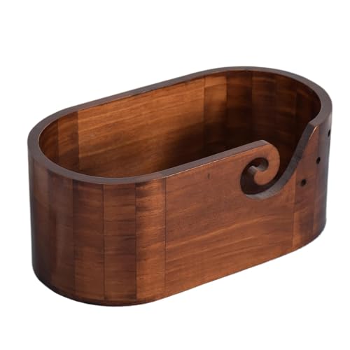 Garnschüssel, Garnschalenhalter aus Holz, Spender für Garnhalter, Garnaufbewahrungsschalen | Garnhalter für Garnschüssel aus Holz zum Stricken, Häkeln von Vgvgaj