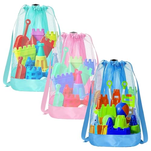 Strandtasche aus Netzstoff – belüftete Aufbewahrungstasche für Strandspielzeug – multifunktionale Tragetasche mit Aufbewahrung, Muscheln für Reisezubehör Strandtasche aus Netzstoff – belüftete Aufbewahrungstasche für Strandspielzeug – multifunktionale Tragetasche mit Aufbewahrung, Muscheln für Reisezubehör von Vgvgaj