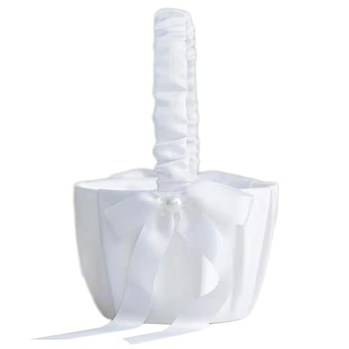 Vgvgaj 20x13cm Blumenkorb Weiß Hochzeit Blumenmädchen Korb Blumenkörbe Aus Satin Mit Bowknot Blumenmädchen Streukorb Romantischer Hochzeitsblumen Zeremonie Decoration Vgvgaj 20x13cm Blumenkorb Weiß Hochzeit Blumenmädchen Korb Blumenkörbe Aus Satin Mit Bowknot Blumenmädchen Streukorb Romantischer Hochzeitsblumen Zeremonie Decoration von Vgvgaj