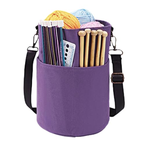 Vgvgaj Organizer zur Aufbewahrung von Fäden, Organizer für Taschen mit Haken – Tasche für Häkelanfänger | Tasche mit Kordelzug für Schere, Haken von Vgvgaj